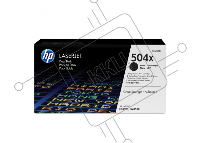 Картридж лазерный HP CE250XD черный двойная упаковка для CLJ CP3525, CM3530 2 х 10 500 стр.