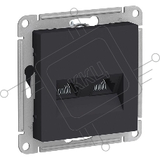 Механизм розетки компьютерной 2-м AtlasDesign RJ45 + RJ45 кат.5e карбон SchE ATN001085