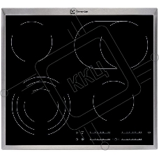 Встраиваемая варочная поверхность Electrolux электрическая, 60 см, серебристая рамка, черный цвет