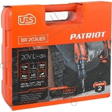 Дрель-шуруповерт Patriot BR 203UES, Аккумуляторная, 20В, 2 АКБ, Кейс