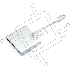 Адаптер Type-C на USB, HDMI 4K Type-С для MacBook, серебро