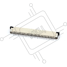 Разъем FPC  Half Coverage Top Contact 1.0K-BS-32PWB 32 pin высота 2мм шаг 1мм