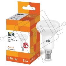 Лампа светодиодная ECO R50 5Вт 3000К тепл. бел. E14 450лм 230-240В ИЭК LLE-R50-5-230-30-E14