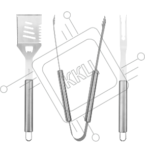 Набор щипцы, вилка и лопатка для гриля СОКОЛ Стандарт