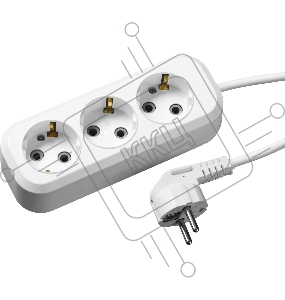 Удлинитель СИБИН электрический, ПВС сечение 0,75кв мм, 3 гнезда, макс мощн 2200Вт, 3м, заземление