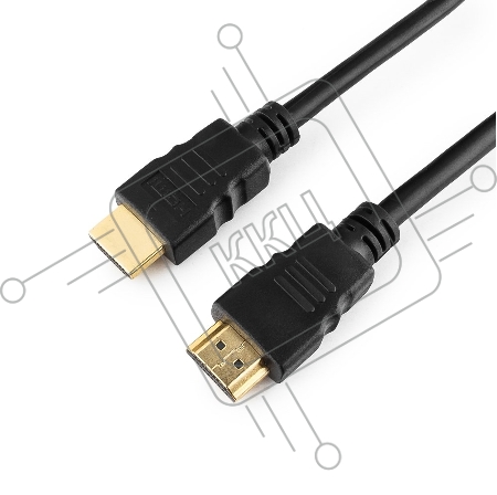 Кабель HDMI Cablexpert CC-HDMI4-1M, 19M/19M, v2.0, медь, позол.разъемы, экран, 1м, черный, пакет