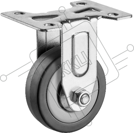Колесо неповоротное d=50 мм, г/п 35 кг, резина/полипропилен, ЗУБР