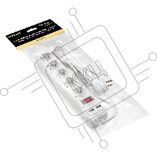 Сетевой фильтр-удлинитель с USB зарядкой ExeGate SP-5-USB-1.8W (5 евророзеток с заземлением, 2 USB-A 2A, 1.8м, защита от перегрузки, выключатель с подсветкой, белый)