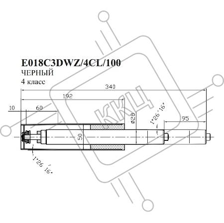 Газлифт Бюрократ E018 E018C3DWZ/4CL/100 черный