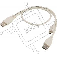 Kабель USB2.0 Ningbo mini (5pin)-A 0,5m +доп.питание A(0.3m)