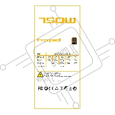 Блок питания Power Supply HSPD, 750W 80+ Bronze белый (ATX, 2.31, Semi-modular, 1x24(20+4)pin 550мм, 1xCPU*2 8(4+4)pin 600+150мм, 1xPCIe*2 8(6+2)pin 500+150мм, 2xSATA*3 400+150+150мм, 1xMOLEX4pin*3+FDD 400+150+150+150мм, Active, 120x120мм, 150x140x86мм, A