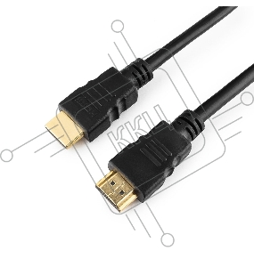 Кабель HDMI Cablexpert CC-HDMI4-0.5M, 19M/19M, v2.0, медь, позол.разъемы, экран, 0.5м, черный, пак