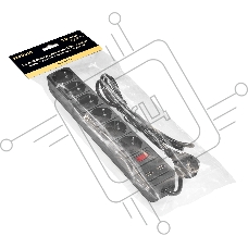 Сетевой фильтр-удлинитель с USB зарядкой ExeGate SP-6-USB-1.8B (6 евророзеток с заземлением, 2 USB-A 2A, 1.8м, защита от перегрузки, выключатель с подсветкой, черный)