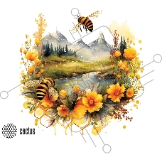 Коврик для мыши Cactus Honeybee 220x180x2мм (CS-MP-P09XS)
