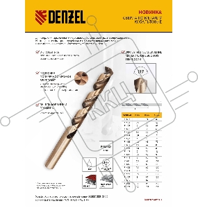 Сверло по металлу, 7 мм, HSS Co-8%// Denzel