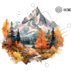 Коврик для мыши Cactus Autumn mountains 220x180x2мм (CS-MP-P10XS)