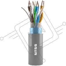 Кабель витая пара NTSS F/UTP 5e 4 пары одножильный 24AWG медь 305м внутренний нг(А)-HF (LSZH) серый NTSS-IN-FUTP4-5e-LSZH-GY