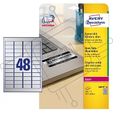 Этикетки Avery Zweckform L6009-20 A4 45.7x21.2мм 48шт на листе/198г/м2/20л./серебристый самоклей. для лазерной печати