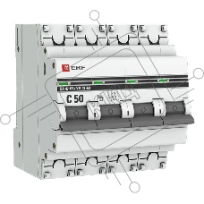 Выключатель автоматический модульный 4п C 50А 4.5кА ВА 47-63 PROxima EKF mcb4763-4-50C-pro