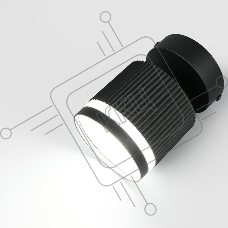 Спот на основании GWL-GX53-M-IP20 Одинарный Черный  С боковым рассеивателем Полосы