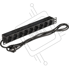 Блок распределения питания Lanmaster NM-PD16A-9XSH-2.0 гор.размещ. 9xSchuko базовые 16A Schuko 2м