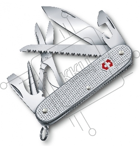Нож Victorinox Farmer X Alox, 93 мм, 10 функций, алюминиевая рукоять, серебристый