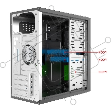 Компьютерный корпус с блоком питания 450Вт. Case Forza mATX case, black, w/PSU 450W 12cm, w/2xUSB2.0, w/2xUSB3.0, w/1xType-C (USB2.0), w/pwr cord, w/o FAN