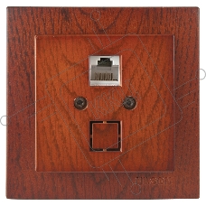 Nilson Роз. компьютерная 1-местн. СУ, (RJ45 CAT5), ТУРАН ДЕРЕВО (TOURAN WOOD), черешня (24261044)