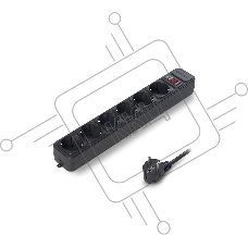Сетевой фильтр ExeGate EX119395RUS SP-6-5B (6 розеток, 5м, евровилка, черный)
