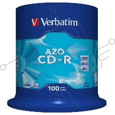 Диск CD-R Verbatim 700Mb 52x 100 шт., DataLife+ Cake Box Pastel Color (43430)