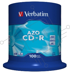 Диск CD-R Verbatim 700Mb 52x 100 шт., DataLife+ Cake Box Pastel Color (43430)