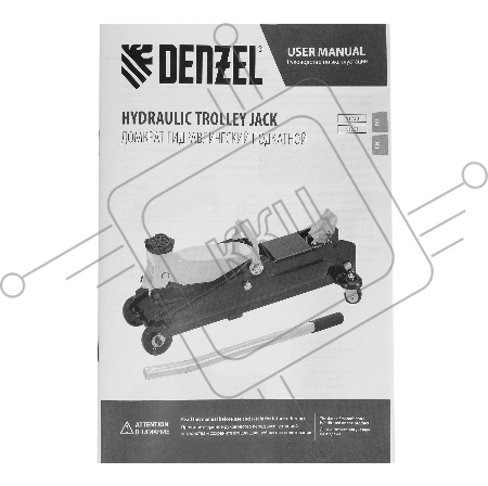 Домкрат гидравлический подкатной, 2 т, 135-385 мм// Denzel