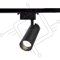 Трековый однофазный светодиодный светильник Ambrella light GL5860 BK черный LED 30W 4200K 24°