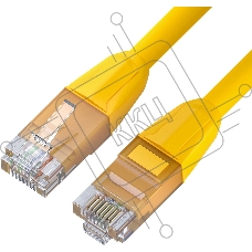 Патч-корд GCR прямой 1.0m LSZH UTP кат.6, желтый, 24 AWG, литой без фиксатора, ethernet high speed, RJ45, T568B