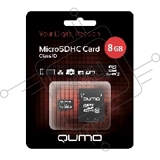 Флэш карта QUMO QM8GMICSDHC10 8Gb MicroSDHC Class 10, SD adapter