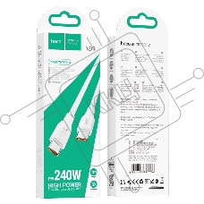 Кабель USB2.0 Hoco Type-C/Type-C, 5А, 240Вт, X93, 1м, белый, коробка