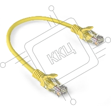 Патч-корд ExeGate EX286374RUS UTP-RJ45-RJ45-5e-0,3M-LSZH-YL, UTP, cat.5e, LSZH, 0.3м, желтый