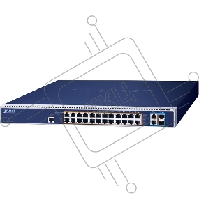 Коммутатор PLANET GS-6322-24P4X L3 24-Port 10/100/1000T 95W 802.3bt PoE + 2-Port 10GBASE-T + 2-Port 10G SFP+ Managed Switch with dual modular power supply slots (24-port 95W PoE++, max. 2,280-watt PoE budget, RPS(1+1)/EPS(2+0) mode, ERPS Ring, ONVIF, Cybe