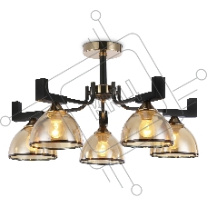 Светильник Ambrella light TR9099/5 BK/GD/TI черный/золото/янтарь E27*5 max 40W D600*316