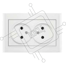 Розетка 2-м СП Бриллиант 16А IP20 защ. шторки без заземл. бел. Universal 7947526