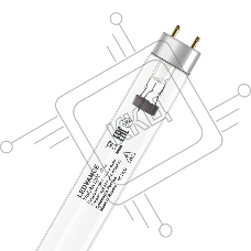 Лампа люм бактерицидная с УФ-С изл. TIBERA UVC T8 30W G13 25X1 матовая, 253,7 нм, УФ-изл = 0,31 Вт/м2, без озона | 4058075499249 | LEDVANCE