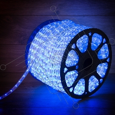Дюралайт LED, постоянное свечение (2W) - синий, 24 LED/м, Ø10мм, бухта 100м