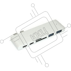Адаптер сдвоенный Type C на USB 3.0*2 + Type C* 2 + SD/TF для MacBook, серебристый