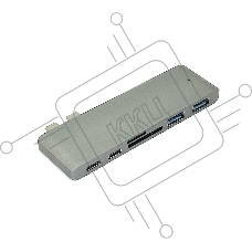 Адаптер сдвоенный Type C на USB 3.0*2 + Type C* 2 + SD/TF для MacBook, серый