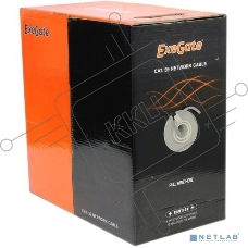 Кабель UTP 4 пары кат.5e Exegate CCA, многожильный, 305м pullbox, серый