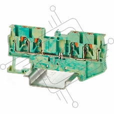 Клемма заземления VPR-2.5-QUATTRO-PE, зажим push-in, 4 точки подключения, 2.5 кв.мм