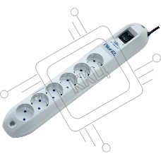 Сетевой фильтр Pilot GL 6 розеток (5 евро + 1 без заземления) 3 м Surge protector Pilot GL 6 outlets (5 euro + 1 without ground) 10A / 2.2kVt, 3m