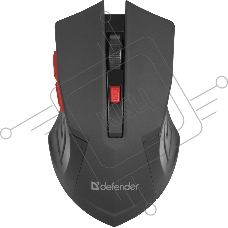 Мышь беспроводная Defender Accura MM-275 красный, 1600 dpi, радиоканал, USB, кнопки - 6