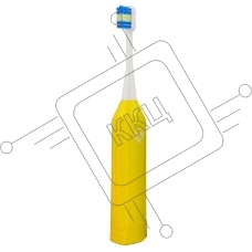Электрическая зубная щетка Hapica Minus-ion ионная звуковая  с щетинками одинаковой длины. Желтая.