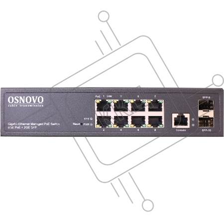 Коммутатор Osnovo SW-80802/L(150W) 8G 2SFP 8PoE+ 150W управляемый